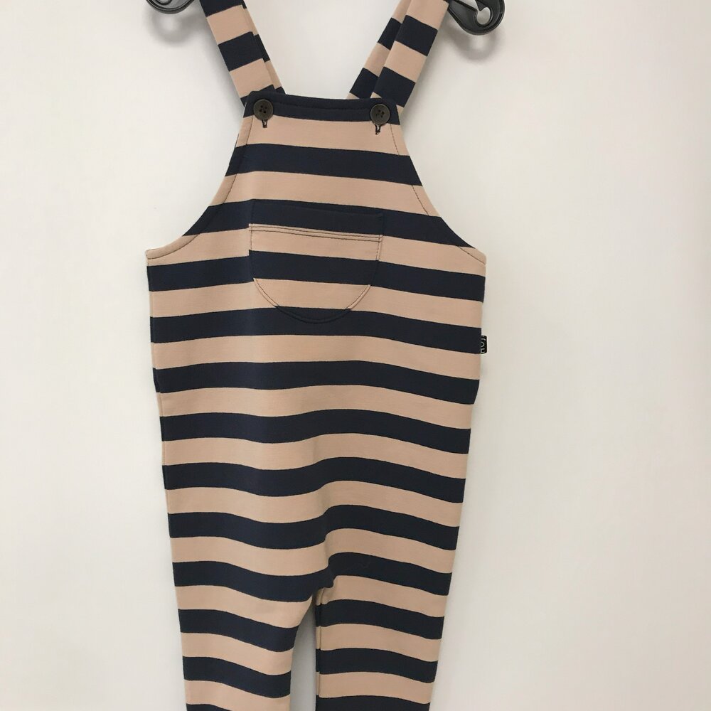 Salopette Bisciut & Bleu Stripes bicuit & blue stripes