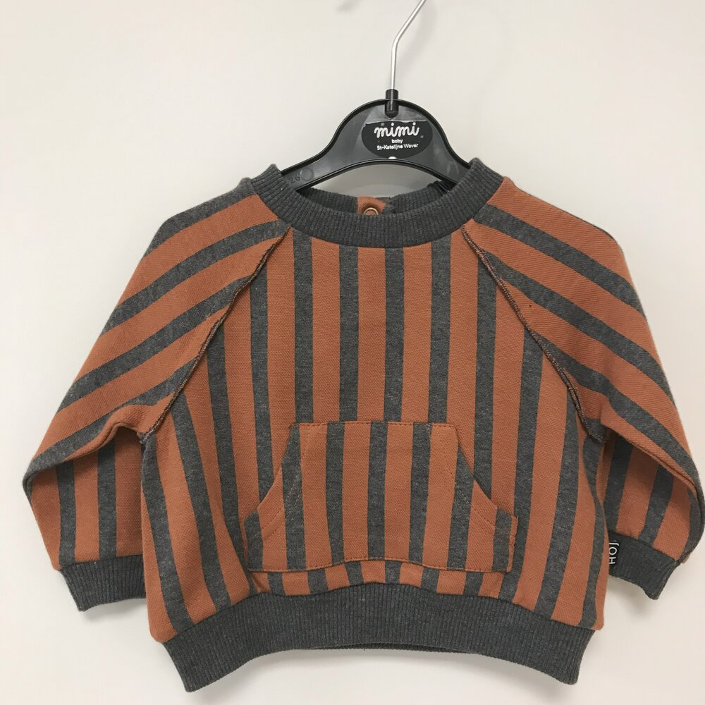 Raglan Sweater Ginger Bread & Granite Stripes &granite stripes