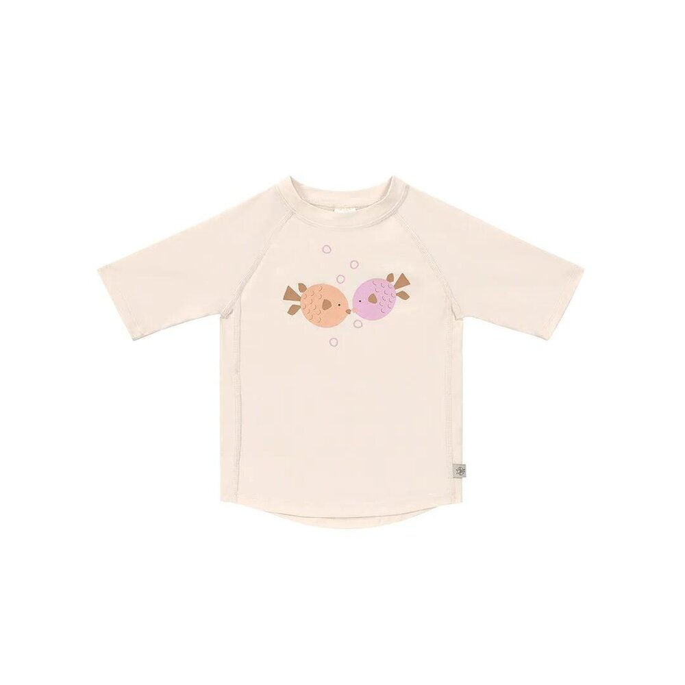 Splash & Fun Short Sleeve Rashguard Fish ecru