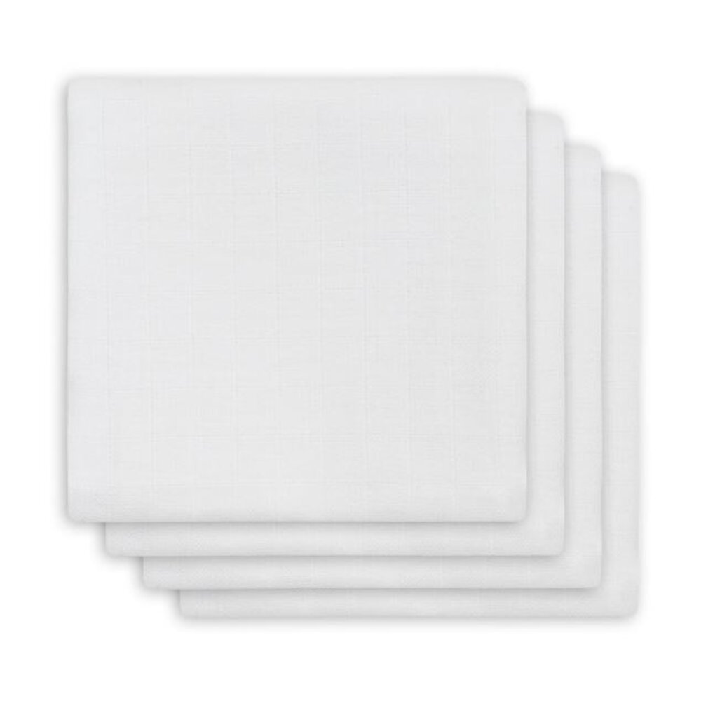 Hydrofiele Doek Small 70x70cm Bamboe Katoen - 4 Stuks Wit