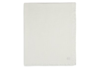 Deken Ledikant 120x120cm Muslin Fringe Ivory