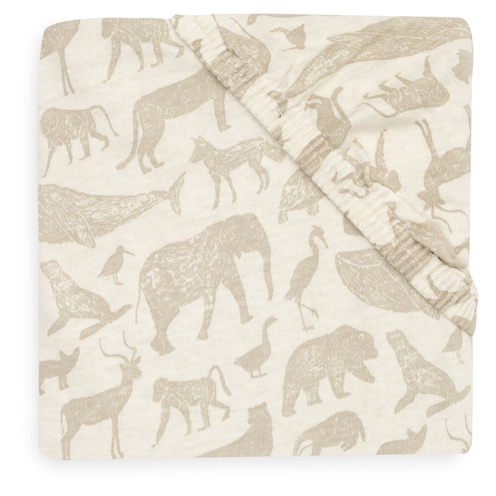 Hoeslaken Jersey 40/50x80/90cm Animals Nougat