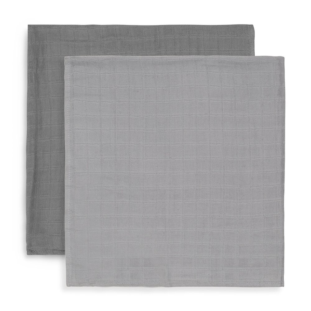 Hydrofiele Doek Large Bamboe Katoen 115x115cm - 2 Stuks Storm Grey