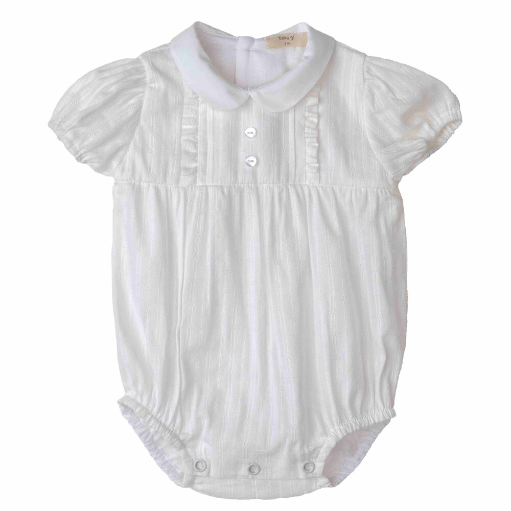 Body korte mouwen met frilly detail - pure Ivory