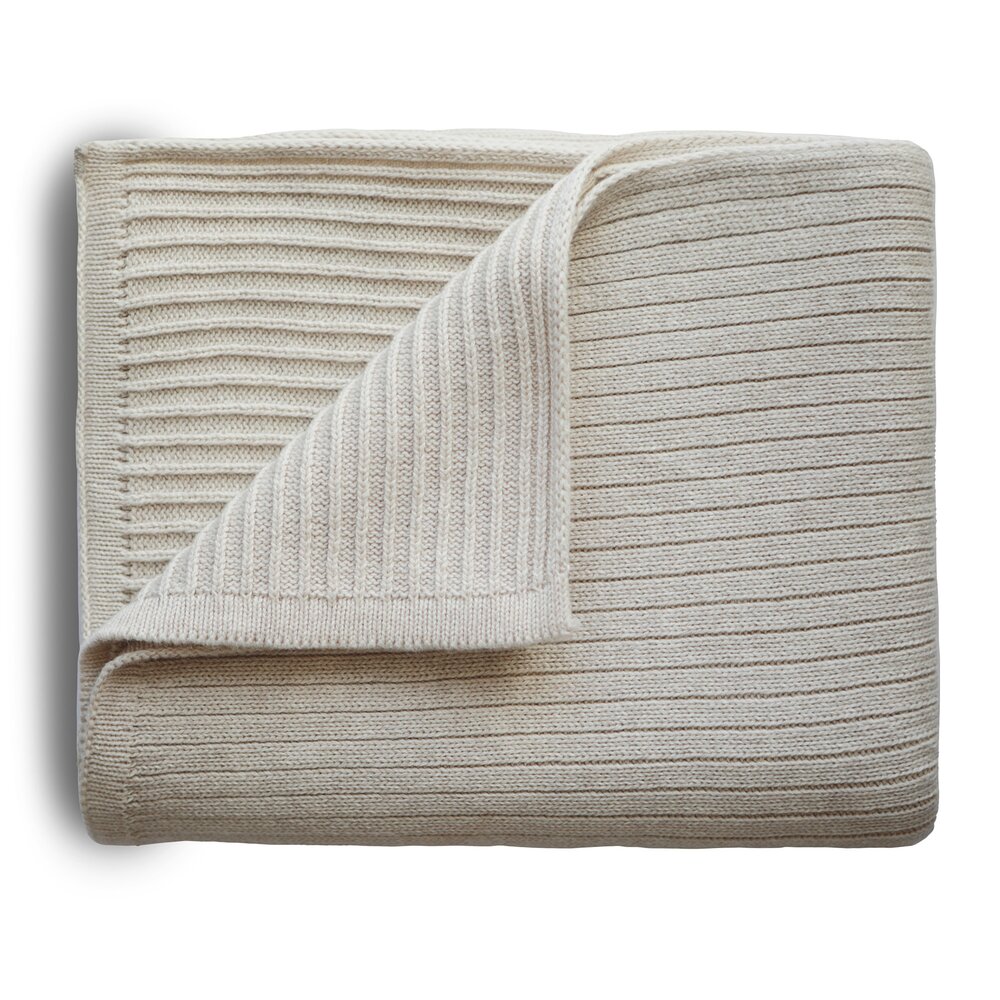 Deken - geribbeld Beige melange
