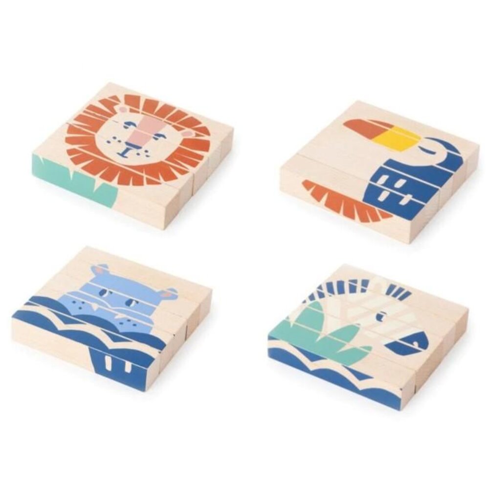 Wild animals wooden blocks