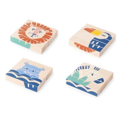 Wild animals wooden blocks