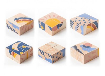Weather wooden cubes