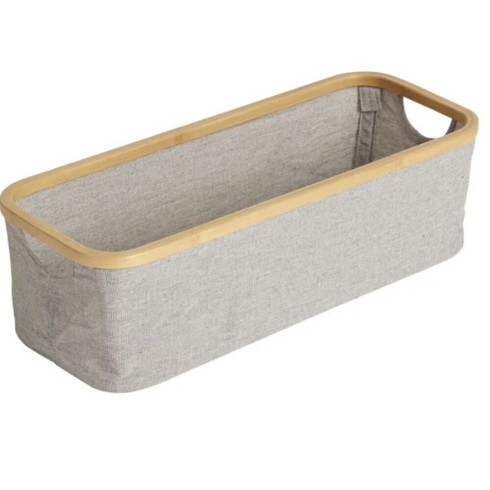 Opbergmandje luiertafel - 60 x 24 cm Grijs / Naturel Opbergmandje luiertafel - 60 x 24 cm Grijs / Naturel