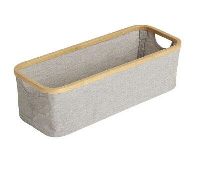 Opbergmandje luiertafel - 60 x 24 cm Grijs / Naturel