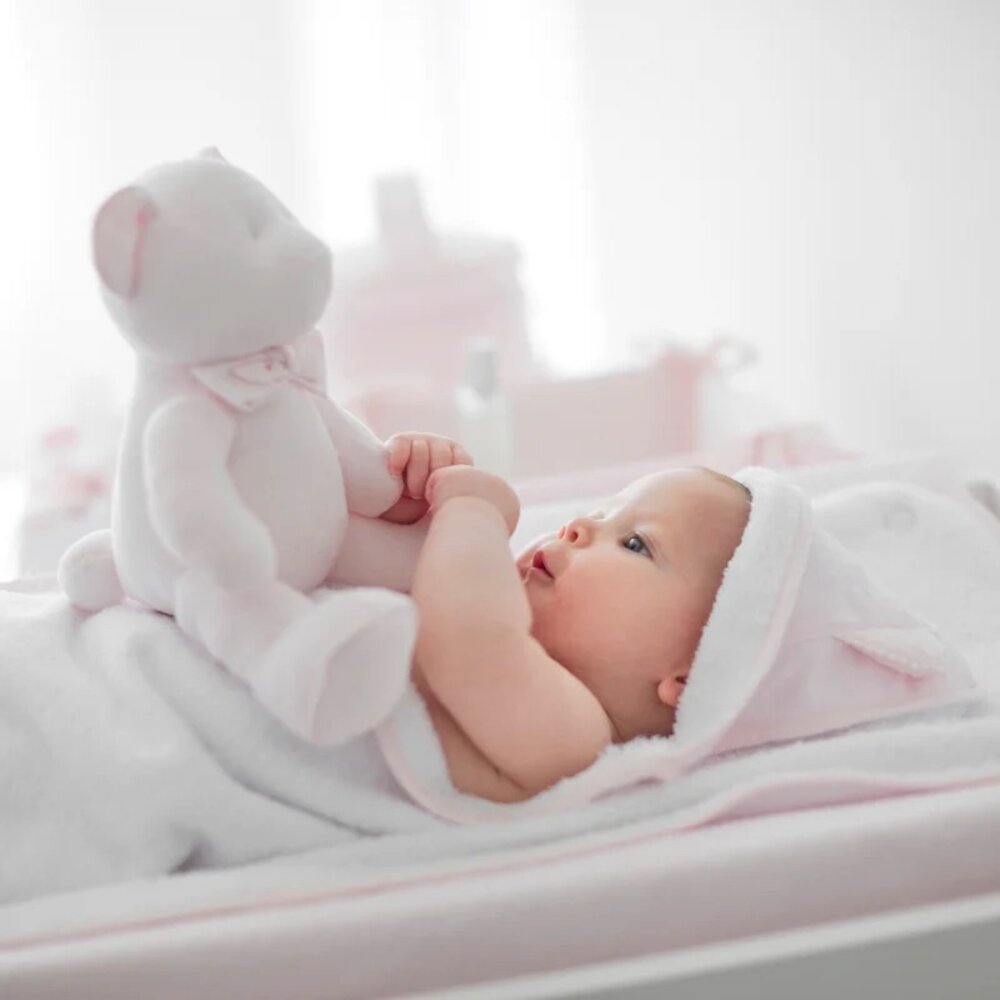 Badcape met washandje Arne Pretty pink